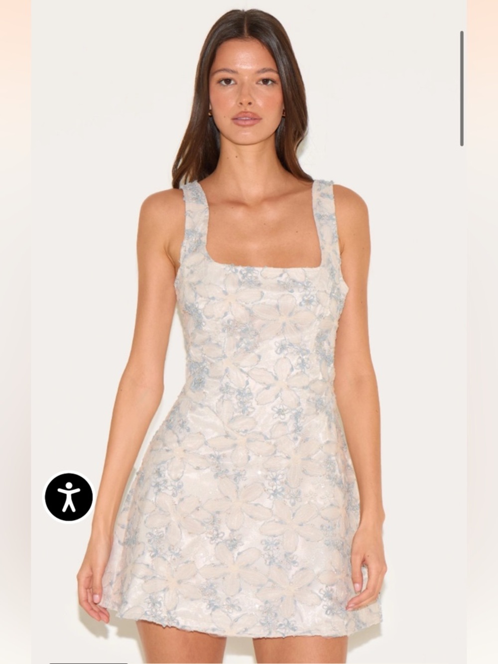 PrettyLittleThing Cream Floral Mini Dress